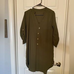 SHEIN Olive Green Midi Dress
